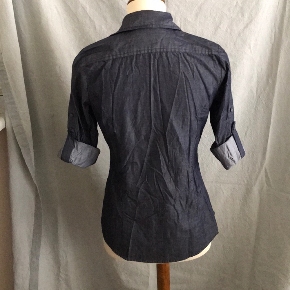 Express Collared Button Down Chambray - image 2
